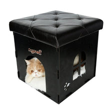 Load image into Gallery viewer, Multi-functional Pet Cat Kennel Wooden House Home Stool Chair Family Sitting Cats House Warming Nest for Cat Dog House Bed