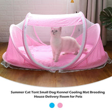 Load image into Gallery viewer, Summer Cat Tent Home Small Dog Kennel Cooling Mat Breeding House Delivery Room For Pets Summer Sleeping Bed Blue Pink New