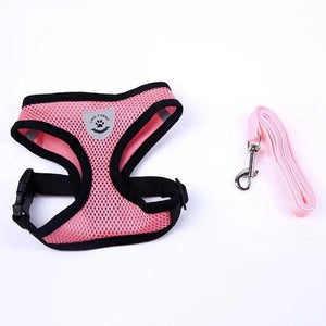 Adjustable Harness Vest Cat Dog Walking Lead Leash for Puppy Dogs Collar Polyester Mesh Harness for Small Medium Dog Cat Pet