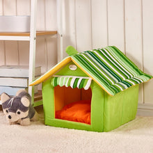 Load image into Gallery viewer, Home Shape Foldable Pet Cat Cave House Cat Kitten Bed Cama Para Cachorro Soft Winter Warm Dogs Kennel Nest Dog Cat