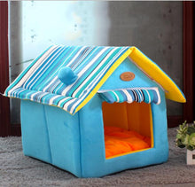 Load image into Gallery viewer, Home Shape Foldable Pet Cat Cave House Cat Kitten Bed Cama Para Cachorro Soft Winter Warm Dogs Kennel Nest Dog Cat