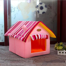 Load image into Gallery viewer, Home Shape Foldable Pet Cat Cave House Cat Kitten Bed Cama Para Cachorro Soft Winter Warm Dogs Kennel Nest Dog Cat