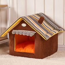 Load image into Gallery viewer, Home Shape Foldable Pet Cat Cave House Cat Kitten Bed Cama Para Cachorro Soft Winter Warm Dogs Kennel Nest Dog Cat