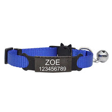 Load image into Gallery viewer, Personalized ID Free Engraving Cat Collar Safety Breakaway Small Dog Cute Nylon Adjustable for Puppy Kittens Necklace