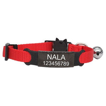 Load image into Gallery viewer, Personalized ID Free Engraving Cat Collar Safety Breakaway Small Dog Cute Nylon Adjustable for Puppy Kittens Necklace