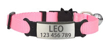 Load image into Gallery viewer, Personalized ID Free Engraving Cat Collar Safety Breakaway Small Dog Cute Nylon Adjustable for Puppy Kittens Necklace