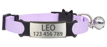 Load image into Gallery viewer, Personalized ID Free Engraving Cat Collar Safety Breakaway Small Dog Cute Nylon Adjustable for Puppy Kittens Necklace