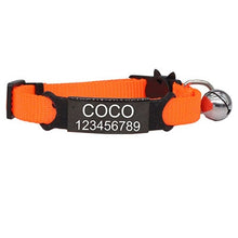 Load image into Gallery viewer, Personalized ID Free Engraving Cat Collar Safety Breakaway Small Dog Cute Nylon Adjustable for Puppy Kittens Necklace