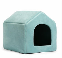 Load image into Gallery viewer, Home Shape Foldable Pet Cat Cave House Cat Kitten Bed Cama Para Cachorro Soft Winter Warm Dogs Kennel Nest Dog Cat