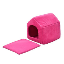 Load image into Gallery viewer, Home Shape Foldable Pet Cat Cave House Cat Kitten Bed Cama Para Cachorro Soft Winter Warm Dogs Kennel Nest Dog Cat