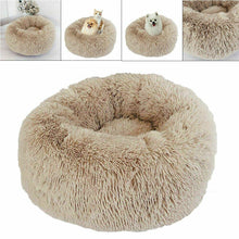 Load image into Gallery viewer, Pet Dog Cat Calming Bed Round Nest Warm Soft Plush Comfortable Fur Donut Puppy Kennel Pet House Small Animals Home With Mat