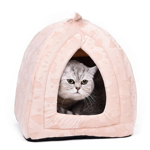 Drop shipping Foldable Pet Cat Cave House Cat Kitten Bed Cama Para Cachorro Soft Dog House Cat Dogs Home Shape Red Green