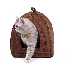 Load image into Gallery viewer, Drop shipping Foldable Pet Cat Cave House Cat Kitten Bed Cama Para Cachorro Soft Dog House Cat Dogs Home Shape Red Green