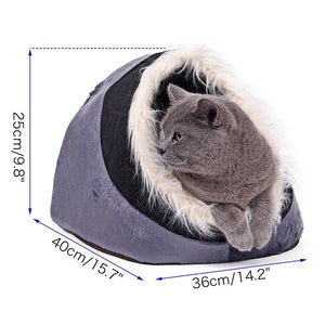 Home Shape Foldable Pet Cat Cave House Cat Kitten Bed Cama Para Cachorro Soft Winter Warm Dogs Kennel Nest Dog Cat