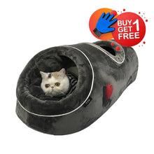 Load image into Gallery viewer, Soft Cat Cave House Warm Home For Kitten Sleeping Pet Funny Bed With Flannel Mat Cats Tunnels Nest For Winter Playing Toys Beds