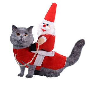 Pet Dog Cat Christmas Costumes Funny Santa Claus Costume For Dogs Cats Transformed Coat Clothes Chihuahua Pug Yorkshire Clothing