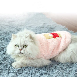 Warm Cat Clothes Autumn Winter Pet Clothing For Small Cats Dogs Cartoon Cat Costumes Soft Fleece Kitten Kitty Coat Jacket Outfit