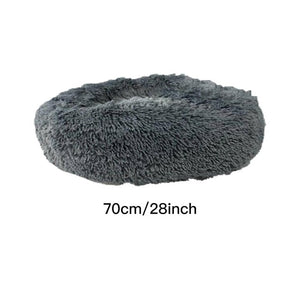 Pet Dog Cat Calming Bed Round Nest Warm Soft Plush Comfortable Fur Donut Puppy Kennel Pet House Small Animals Home With Mat