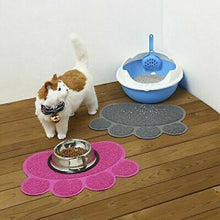 Load image into Gallery viewer, Hot Cute Dog Home Pet Footprints Shape Feeding Water Food Dish Tray Cat Bowl Mat Placemat Wipe Clean Floor PVC