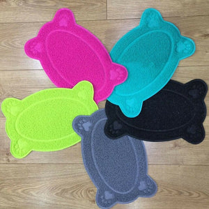 Hot Cute Dog Home Pet Footprints Shape Feeding Water Food Dish Tray Cat Bowl Mat Placemat Wipe Clean Floor PVC