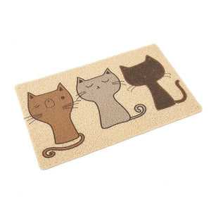 40*60cm Home Cat Puppy Placemat Cleaning Carpet PVC Elastic Fiber Mat Claws Pet Sleeping Pad Cartoon Pattern