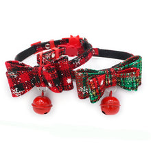 Load image into Gallery viewer, Christmas Cat Collar With Bell Cats Kitten Double Layer Bowknots  Pet Adjustable Kitten Collars For Christmas Gift