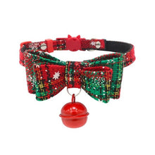 Load image into Gallery viewer, Christmas Cat Collar With Bell Cats Kitten Double Layer Bowknots  Pet Adjustable Kitten Collars For Christmas Gift