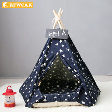 Load image into Gallery viewer, RFWCAK Pet Cat Tent Dog Bed Washable Teepee Cat Toy House Puppy Dogs Small Animals Home Katten Mand Portable Tent Pet Supplies
