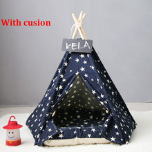 Load image into Gallery viewer, RFWCAK Pet Cat Tent Dog Bed Washable Teepee Cat Toy House Puppy Dogs Small Animals Home Katten Mand Portable Tent Pet Supplies