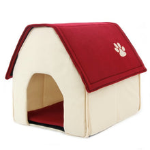 Load image into Gallery viewer, Drop shipping Foldable Pet Cat Cave House Cat Kitten Bed Cama Para Cachorro Soft Dog House Cat Dogs Home Shape Red Green