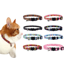 Load image into Gallery viewer, Safety Buckle Adjustable Kitten Small Dogs Cats Printing Collars Cat Collar With Bell Pet Supplies J2Y