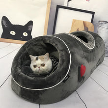 Load image into Gallery viewer, Soft Cat Cave House Warm Home For Kitten Sleeping Pet Funny Bed With Flannel Mat Cats Tunnels Nest For Winter Playing Toys Beds