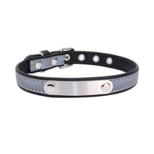Load image into Gallery viewer, Reflective Leather Customized Cat Collar Personalized ID Collar Engrave Name Phone Number Free Engraving For Puppy Chihuahua 15