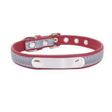 Load image into Gallery viewer, Reflective Leather Customized Cat Collar Personalized ID Collar Engrave Name Phone Number Free Engraving For Puppy Chihuahua 15