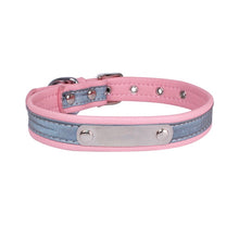 Load image into Gallery viewer, Reflective Leather Customized Cat Collar Personalized ID Collar Engrave Name Phone Number Free Engraving For Puppy Chihuahua 15