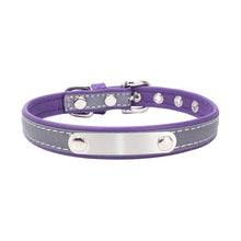 Load image into Gallery viewer, Reflective Leather Customized Cat Collar Personalized ID Collar Engrave Name Phone Number Free Engraving For Puppy Chihuahua 15