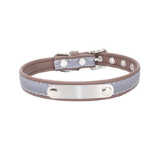 Load image into Gallery viewer, Reflective Leather Customized Cat Collar Personalized ID Collar Engrave Name Phone Number Free Engraving For Puppy Chihuahua 15