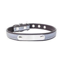 Load image into Gallery viewer, Reflective Leather Customized Cat Collar Personalized ID Collar Engrave Name Phone Number Free Engraving For Puppy Chihuahua 15