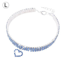Load image into Gallery viewer, Pet crystal collar Kitten necklace Pet Pendant Shiny Bright Heart Shaped Crystal Diamond Decoration Accessories for Teddy