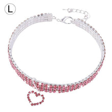 Load image into Gallery viewer, Pet crystal collar Kitten necklace Pet Pendant Shiny Bright Heart Shaped Crystal Diamond Decoration Accessories for Teddy