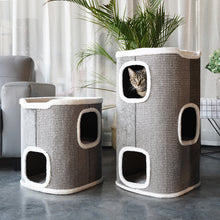 Load image into Gallery viewer, pet bed luxury house with window  pet products  cats home  pet chinchilla  cat window hammock  cat sleeping bed  sisal