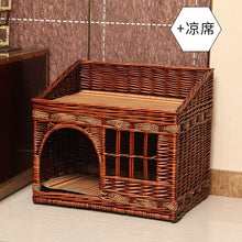 Load image into Gallery viewer, handmade Cat bed house in summer pet cat rattan villa home durable pet sleeping bed Breathable  cat kennel  dropshipping