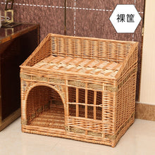 Load image into Gallery viewer, handmade Cat bed house in summer pet cat rattan villa home durable pet sleeping bed Breathable  cat kennel  dropshipping