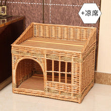 Load image into Gallery viewer, handmade Cat bed house in summer pet cat rattan villa home durable pet sleeping bed Breathable  cat kennel  dropshipping