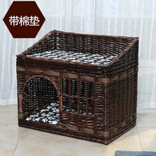 Load image into Gallery viewer, handmade Cat bed house in summer pet cat rattan villa home durable pet sleeping bed Breathable  cat kennel  dropshipping