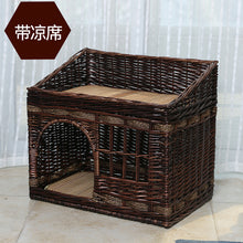 Load image into Gallery viewer, handmade Cat bed house in summer pet cat rattan villa home durable pet sleeping bed Breathable  cat kennel  dropshipping